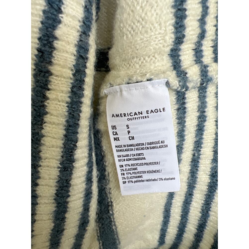 American Eagle size small cream & blue striped sweater - Picture 3 of 3